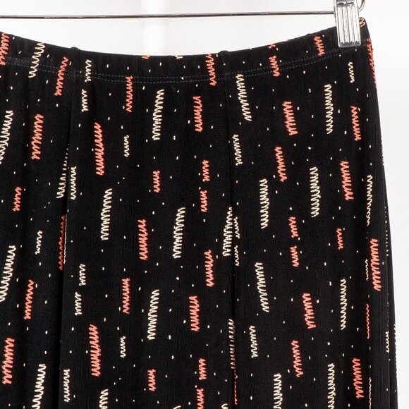 West End Womens Midi Skirt S Y2K Black Orange Stretch Flare Whimsigoth Elastic - Picture 2 of 6